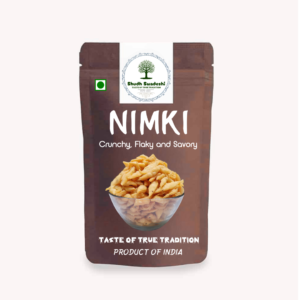 Home Crispy traditional Nimki snack made with flour and ajwain