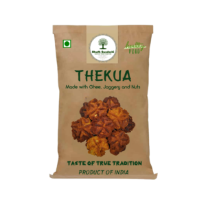 Home Shudh Swadeshi Thekua – traditional Indian sweet snack made with wheat flour , Ghee, jaggery and Nuts.