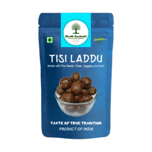 Home Flax seeds ladoo made with jaggery and desi ghee, also known as tisi ke ladoo